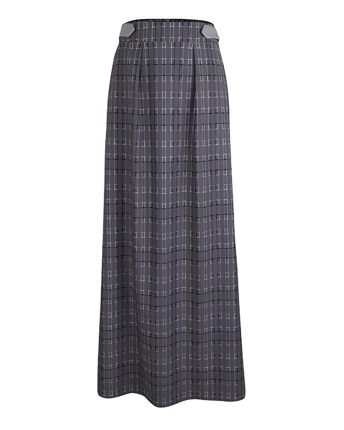 Grey plaid Maxi Skirt